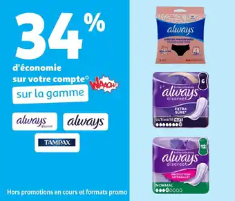 Auchan Sur la gamme always offre