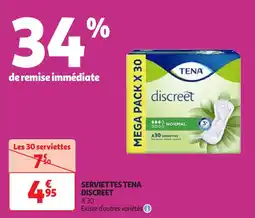 Auchan Serviettes tena discreet offre