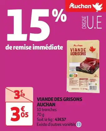 Auchan Viande des grisons auchan offre