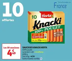 Auchan Saucisses knacki herta offre