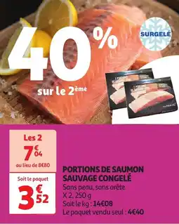 Auchan Portions de saumon sauvage congelé offre