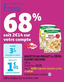 Auchan Risotto au poulet & cèpes fleury michon offre