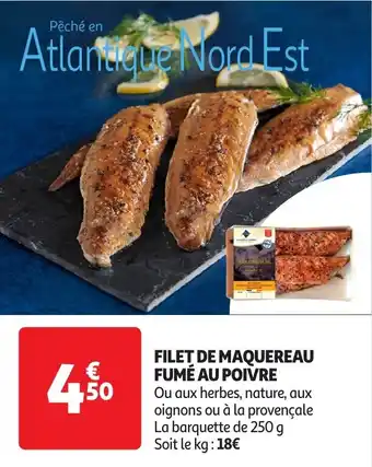 Auchan Filet de maquereau fumé au poivre offre