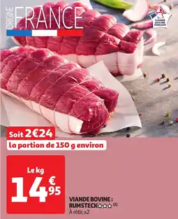 Auchan Viande bovine: rumsteck offre