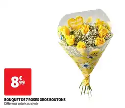 Auchan Bouquet de 7 roses gros boutons offre