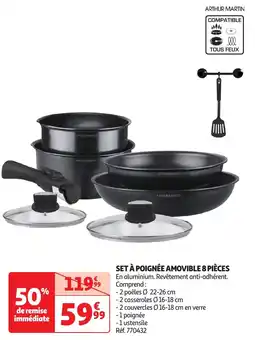 Auchan Set à poignée amovible 8 pièces offre