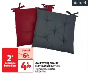 Auchan Galette de chaise matelassée actuel offre