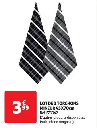 Auchan Lot de 2 torchons mineur offre