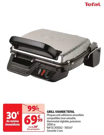 Auchan Grill viande tefal offre