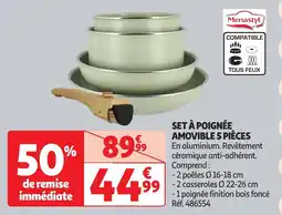 Auchan Set à poignée amovible 5 pièces offre