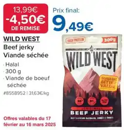 Costco Wild west Beef jerky Viande séchée offre