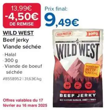 Costco Wild west Beef jerky Viande séchée offre