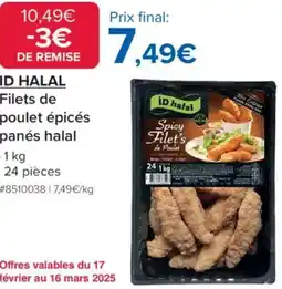 Costco Id halal Filets de poulet épicés panés halal offre