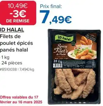 Costco Id halal Filets de poulet épicés panés halal offre