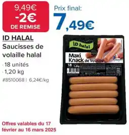 Costco Id halal Saucisses de volaille halal offre