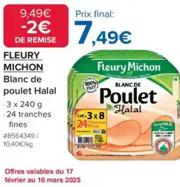 Costco Fleury Michon Blanc de poulet Halal offre