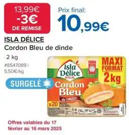 Costco Isla Délice Cordon Bleu de dinde offre