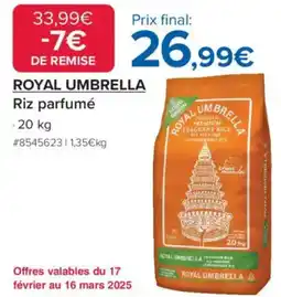 Costco Royal umbrella Riz parfumé offre