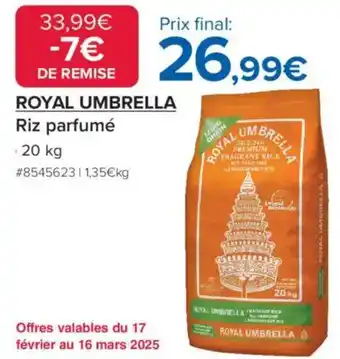 Costco Royal umbrella Riz parfumé offre