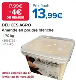 Costco Delices agro Amande en poudre blanche offre