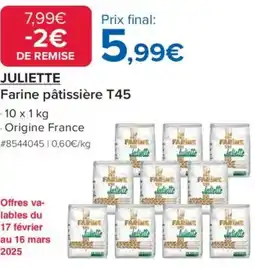 Costco Juliette Farine pâtissière T45 offre