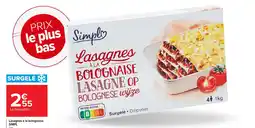 Carrefour SIMPL Lasagnes à la bolognaise offre