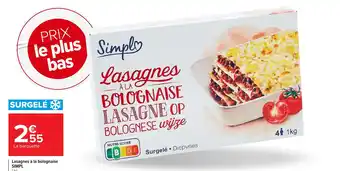 Carrefour SIMPL Lasagnes à la bolognaise offre