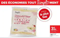 Carrefour SIMPL Emmental râpé offre