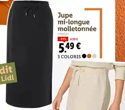 Lidl Jupe mi-longue molletonnée offre