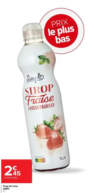 Carrefour SIMPL Sirop de fraise offre