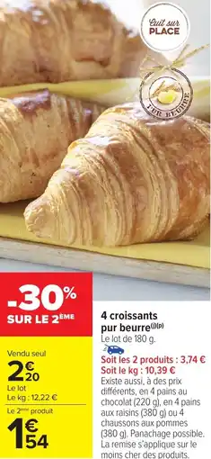 Carrefour Market 4 croissants pur beurre offre