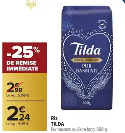 Carrefour TILDA Riz offre