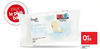 Carrefour SIMPL Lingettes bébé offre