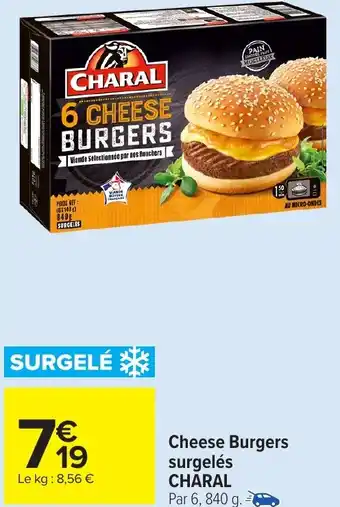 Carrefour Market Cheese Burgers surgelés CHARAL offre