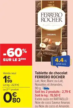 Carrefour Market Tablette de chocolat FERRERO ROCHER offre