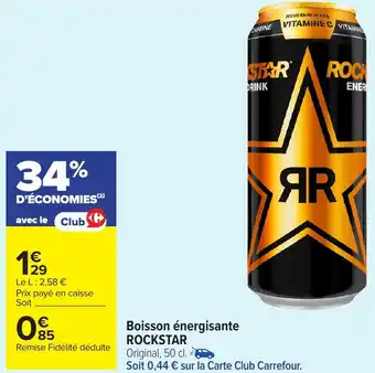 Carrefour Market Boisson énergisante ROCKSTAR offre