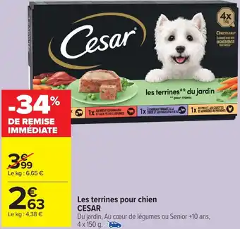 Carrefour Market Les terrines pour chiens Cesar offre