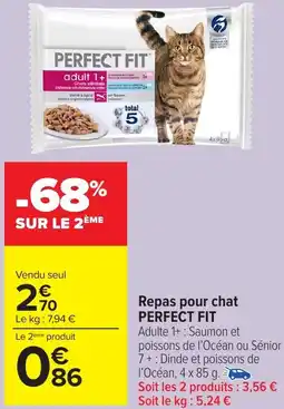 Carrefour Market Repas pour chat PERFECT FIT offre