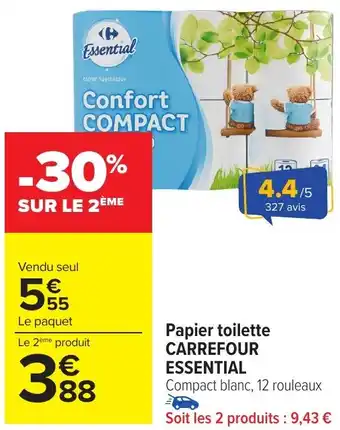 Carrefour Market Papier toilette CARREFOUR ESSENTIAL offre