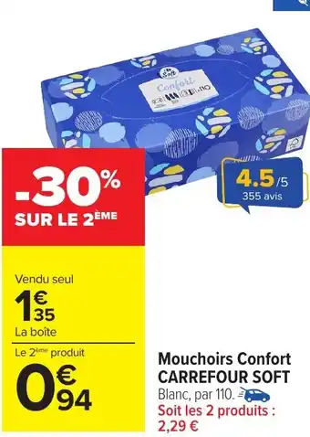 Carrefour Market Mouchoirs Confort CARREFOUR SOFT offre