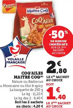 U Express Coq'ailes maitre coq offre