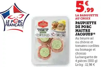 U Express Paupiette de porc maitre jacques offre