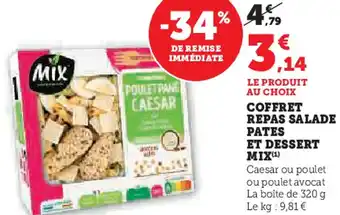 U Express Coffret repas salade pates et dessert mix offre