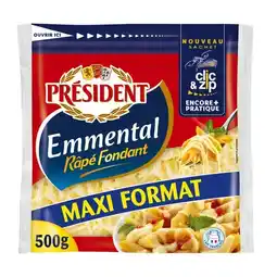 Carrefour PRÉSIDENT Emmental râpé fondant Maxi Format offre