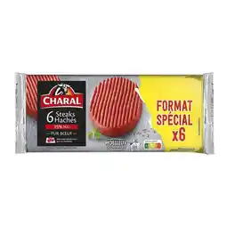 Carrefour 6 steaks hachés pur bœuf 15% M.G. CHARAL offre