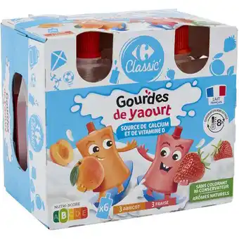 Carrefour CARREFOUR CLASSIC' Gourdes de yaourt aux fruits offre