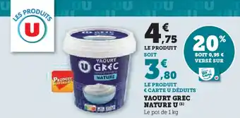 U Express Yaourt grec nature u offre