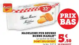 U Express Madeleine pur beurre bonne maman offre