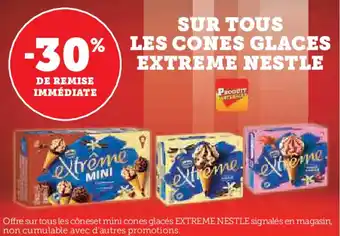 U Express Sur tous les cones glaces extreme nestle offre