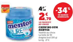 U Express Chewing gum mentos offre